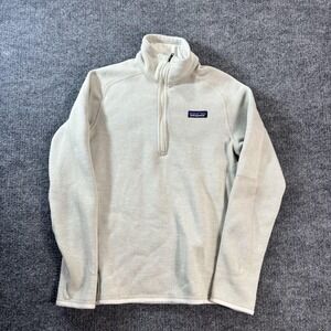 Patagonia Sweatshirt Mens Medium White Fleece 1/4 Zip Mock Neck Pullover